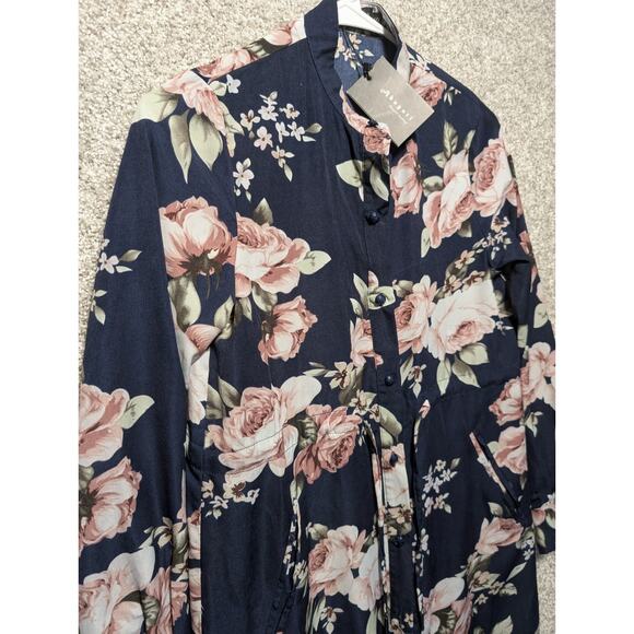 Abayyati Dress Medium Open Blue Floral Sheer Size Small 62 Long - Picture 2 of 9